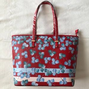 Cooco Design Handbag Shoulder Tote - Red Floral